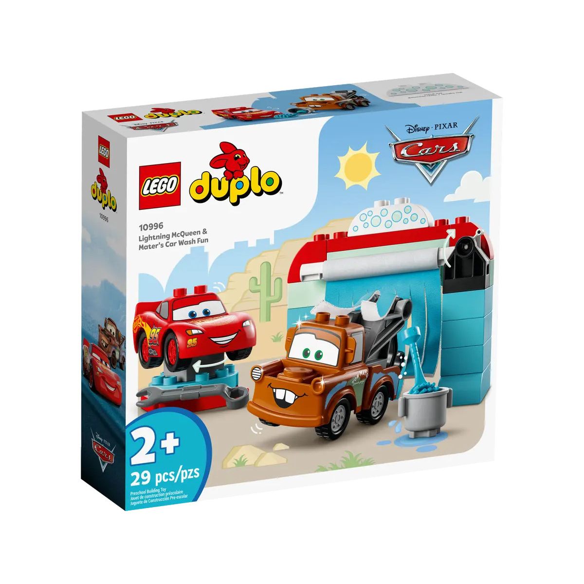 Klocki konstrukcyjne Lego Duplo Disney Zygzak McQueen i Złomek — myjnia (10996)
