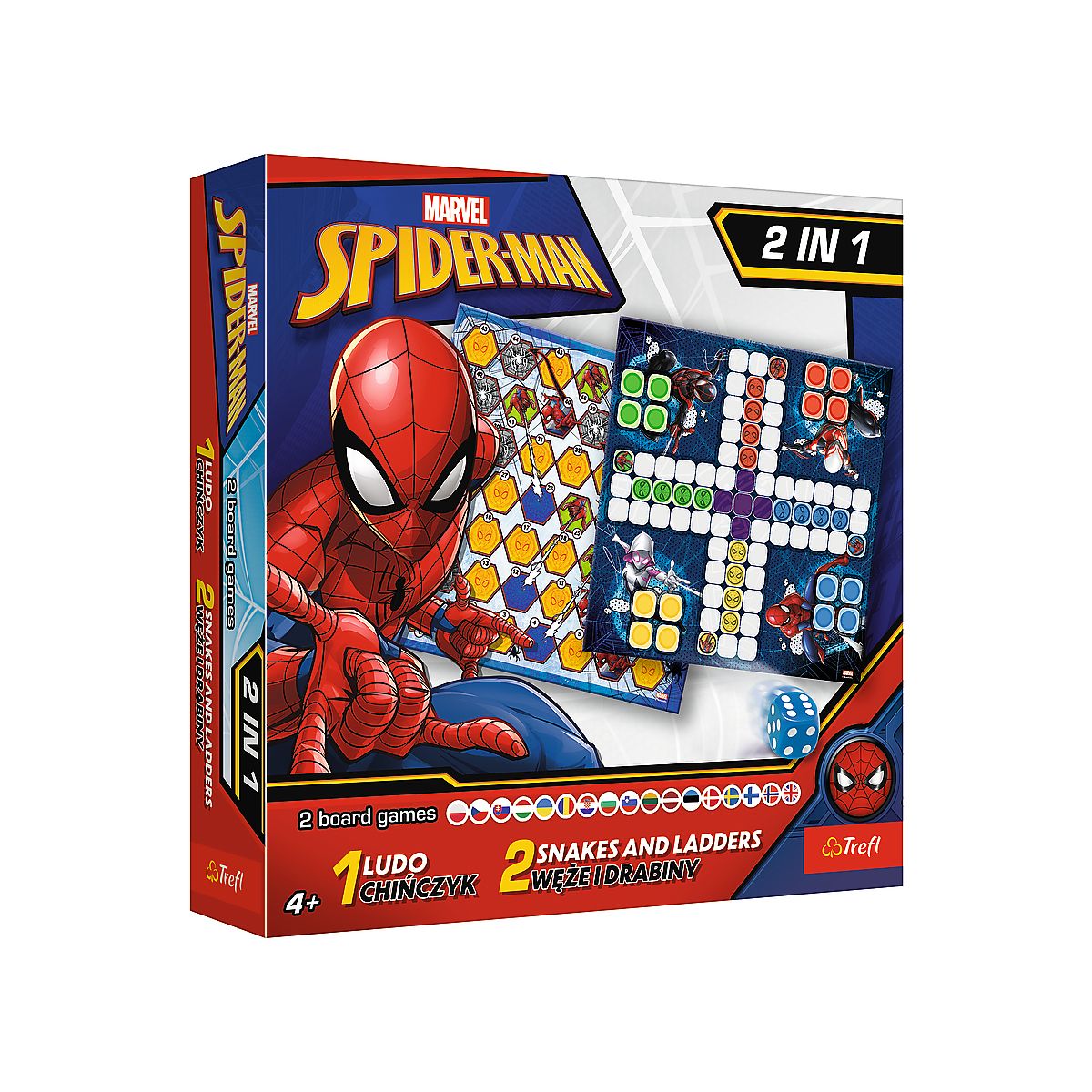 Gra planszowa Trefl 2w1 Chińczyk / Węże i drabiny - Spider-Man Chińczyk, węże i drabiny (02419)