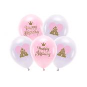 Balon gumowy Partydeco Eco 33 cm, Happy Birthday mix 330mm (ECO33P-205-000-5)