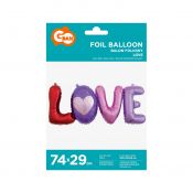 Balon foliowy Godan Litery LOVE, 74x29 cm (BF-LTLV)