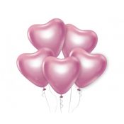 Balon gumowy Godan Beauty&Charm platynowe j. różowe serca 6szt. fioletowy 300mm 12cal (CB-S6LJ)