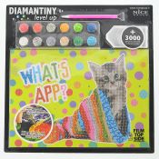 Zestaw kreatywny dla dzieci Level up mozaika diamentowa - kot whats app? Russel (96108)