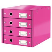 Pojemnik z szufladami Leitz Click & Store różowy 4 szuflad [mm:] 286x282x358 (60490023)
