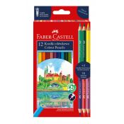 Kredki ołówkowe Faber Castell dwustronne Wawel 12+3 kol. (201480 FC)