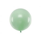 Balon gumowy Partydeco okrągły 60cm, Pastel Pistachio pistacjowy 600mm (OLBOM-096)