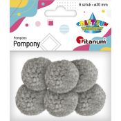 Pompony Titanum Craft-Fun Series pastelowe szary jasny 6 szt (DIY19308)