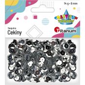Cekiny Titanum Craft-Fun Series okrągłe 9mm srebrne 14g (CM9S)