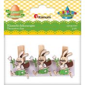 Ozdoba drewniana Titanum Craft-Fun Series klamerki króliki z koszykiem (2324040)