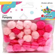 Pompony Titanum Craft-Fun Series różowe 30 szt (21006)