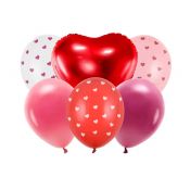 Balon gumowy Partydeco zestaw Be mine valentine mix 300mm (ZB1)