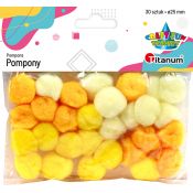 Pompony Titanum Craft-Fun Series żółte 30 szt (21004)