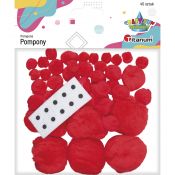 Pompony Titanum Craft-Fun Series akrylowe czerwone 45 szt