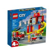 Klocki konstrukcyjne Lego City remiza strażacka i wóz strażacki (60375)