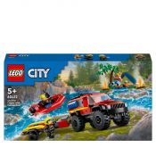 Klocki konstrukcyjne Lego City Terenowy wóz strażacki z łodzią (60412)