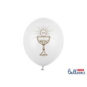 Balon gumowy Partydeco IHS, Pastel Pure White biały 300mm (SB14P-111-008-6)