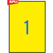 Etykieta samoprzylepna A4 żółty [mm:] 210x297 Apli (AP1599)