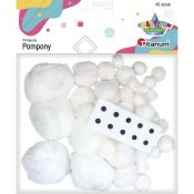 Pompony Titanum Craft-Fun Series akrylowe białe 45 szt