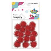 Pompony Titanum Craft-Fun Series brokatowe czerwone 15 szt (338529)