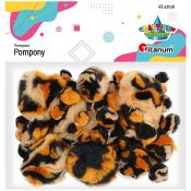 Pompony Titanum Craft-Fun Series cętki tygrysa brązowy 45 szt (16073E)