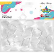 Pompony Titanum Craft-Fun Series akrylowe białe 30 szt