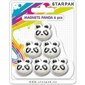 Magnes kształty  panda 6szt biało-czarny Starpak (398962) 6 sztuk