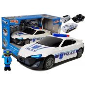 Samochód  policyjny Schowek Garaż 2w1 Policjant Małe Autka Dźwięk Światła Lean (7537)