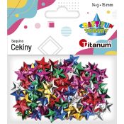 Cekiny Titanum Craft-Fun Series gwiazdki 15mm mix 14g (CG035)