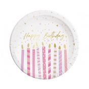 Talerz jednorazowy Godan Birthday Candles śr. 230mm 8 szt (96626)