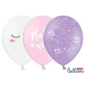 Balon gumowy Partydeco gumowy jednorożec z nadrukiem,mix kolorów 30 cm/6 sztuk mix 300mm (SB14P-204-000-6)