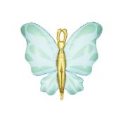 Balon foliowy Partydeco Motyl, 69x69 cm, miętowy (FB248-103)