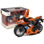Motocykl z Napędem Frykcyjnym Dźwięki Motor 1:14 Pomarańczowy Lean (5960)