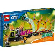 Klocki konstrukcyjne Lego City wyzwanie kaskaderskie: ciężarówka i ogniste obręcze (60357)