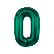 Balon foliowy Godan cyfra 0, zieleń butelkowa, 85 cm (CH-B8B0)