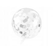 Balon gumowy Arpex konfetti srebrne transparentny 450mm (BLF2527SRE)