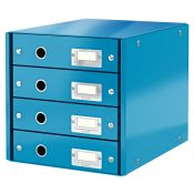 Pojemnik z szufladami Leitz Click & Store niebieski 4 szuflad [mm:] 286x282x358 (60490036)
