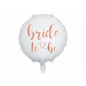 Balon foliowy Partydeco Bride to be 45cm, biały 18cal (FB139)