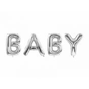 Balon foliowy Partydeco Baby, 262x86cm, srebrny 34cal (FB56M-018)