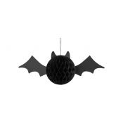 Ozdoba halloweenowa Dekoracja bibułowa Nietoperz, 45x17 cm, czarny Partydeco (DB5)