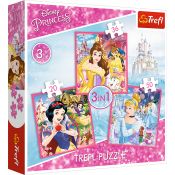 Puzzle Trefl zaczarowany świat księżniczek 4 w1 3w1 el. (34833)