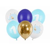 Balon gumowy Partydeco Roczek,Pastel Light Blue niebieska 300mm (SB14P-322-001J-6)