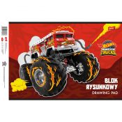 Blok rysunkowy Unipap Mattel Hot Wheels A4 biały 20k