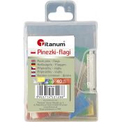 Pinezki Titanum plastikowe flagi kolor: mix 40 szt