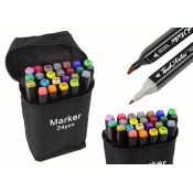 Marker specjalistyczny Lean Zestaw Pisaków Markerów Touch 24 Szt Torba Markery Alkoholowe mix mixmm okrągła/ścięta końcówka (12855)