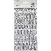 Naklejka (nalepka) Craft-Fun Series alfabet i cyfry srebrne Titanum (MSP-04)