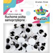 Oczka Titanum Craft-Fun Series samoprzylepne 15mm 40 szt