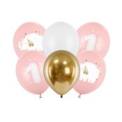 Balon gumowy Partydeco Roczek, Pastel Pale Pink różowa 300mm (SB14P-322-081J-6)