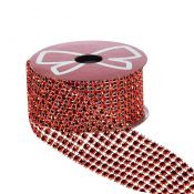 Taśma ozdobna Arpex z kryształkami 40mm czerwona 1m (BN6790CZE)