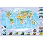 Podkład na biurko Mapa – krajobrazy świata mix gumowany plastik Demart