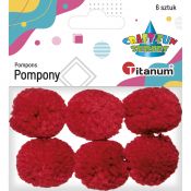 Pompony Titanum Craft-Fun Series czerwone 6 szt