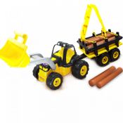 Traktor z drewnem i łyżką 80cm Leszko